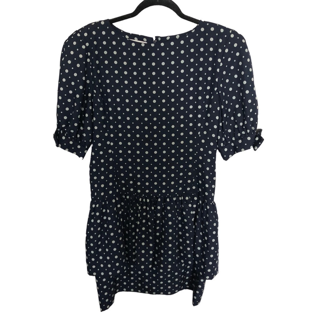 Vintage 1980s Albert Nipon silk polka dot peplum dress - Picture 5 of 5